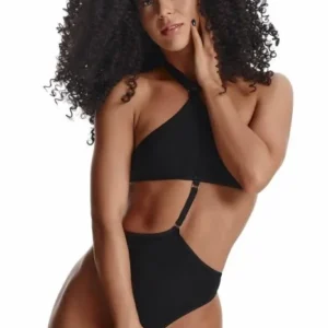 Demoniq LadyX Nita S Black Open-Bottom Bodysuit