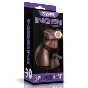 Lovetoy Easy Strapon Set Black – Adjustable Strap-On Harness with Soft TPE Dildo