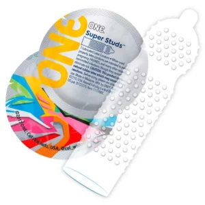 ONE Super Studs — Ribbed Condoms, 12 pcs