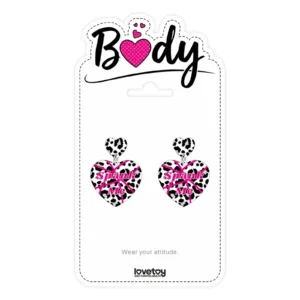 Lovetoy Body Leopard Print Heart Earrings
