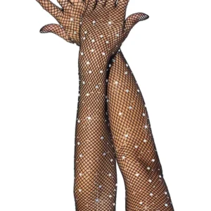 Leg Avenue Rhinestone Fishnet Opera Length Gloves