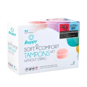 Beppy Soft & Comfort Wet Natural Tampons, 2 Pieces