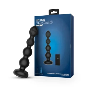 Nexus Tornado Rotating Beaded Anal Probe Large in Black