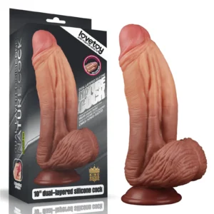 Lovetoy 10" Nature Cock King Size Dual-Layered Silicone Dildo with Suction Cup