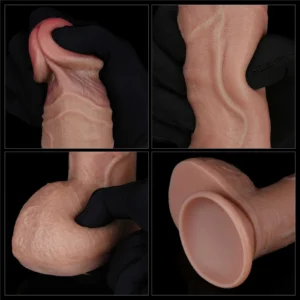 Lovetoy 9'' Dual Layered Silicone Cock – realistic dildo with suction cup