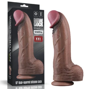 Lovetoy Dual Layered Silicone Cock XXL Dildo with Suction Cup