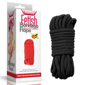 Lovetoy 10m Shibari Bondage Rope – Soft Cotton, 8mm, Black