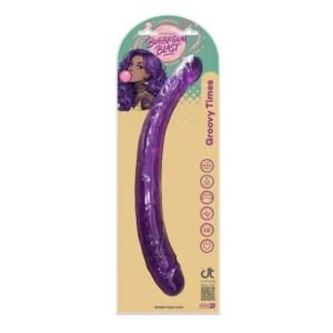 Dreamtoys Bubblegum Blast Groovy Times Purple Classic Jelly Double Dildo