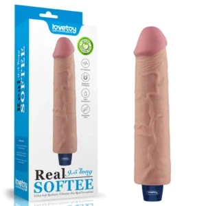 Lovetoy 9.5" Real Softee TPE Vibrating Dildo with Rechargeable USB (Flesh)