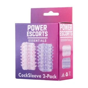 Power Escorts BR339 Textured Penis Sleeves, Pink and Purple 2-Pack