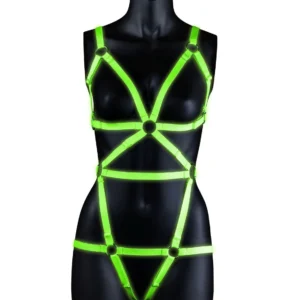 Ouch! GitD Full Body Harness in Neon Green and Black