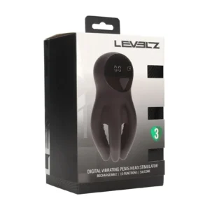 Levelz by Shots Digital Vibrating Silicone Penis Head Stimulator with Tentacles – Black