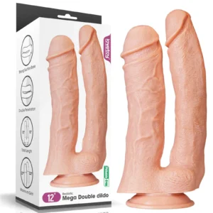 LoveToy 12" Realistic Double Dildo with Suction Cup