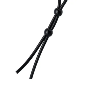 A-Toys by TOYFA Silicone Penis Lasso with Two Beads, Black, 19.5 cm