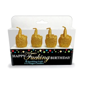 LITTLE GENIE PRODUCTIONS Happy F’ing Birthday Glitter Candle Set