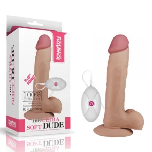 Lovetoy The Ultra Soft Dude Vibrating 9" Realistic Dildo with Suction Base
