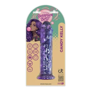 Dreamtoys Candy Kelly Bubblegum Blast Purple Classic Jelly Dildo with Suction Cup