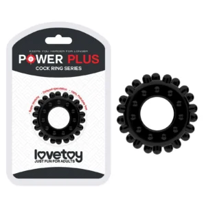 POWER PLUS Cockring Black – pierścień na penisa Lovetoy, TPE