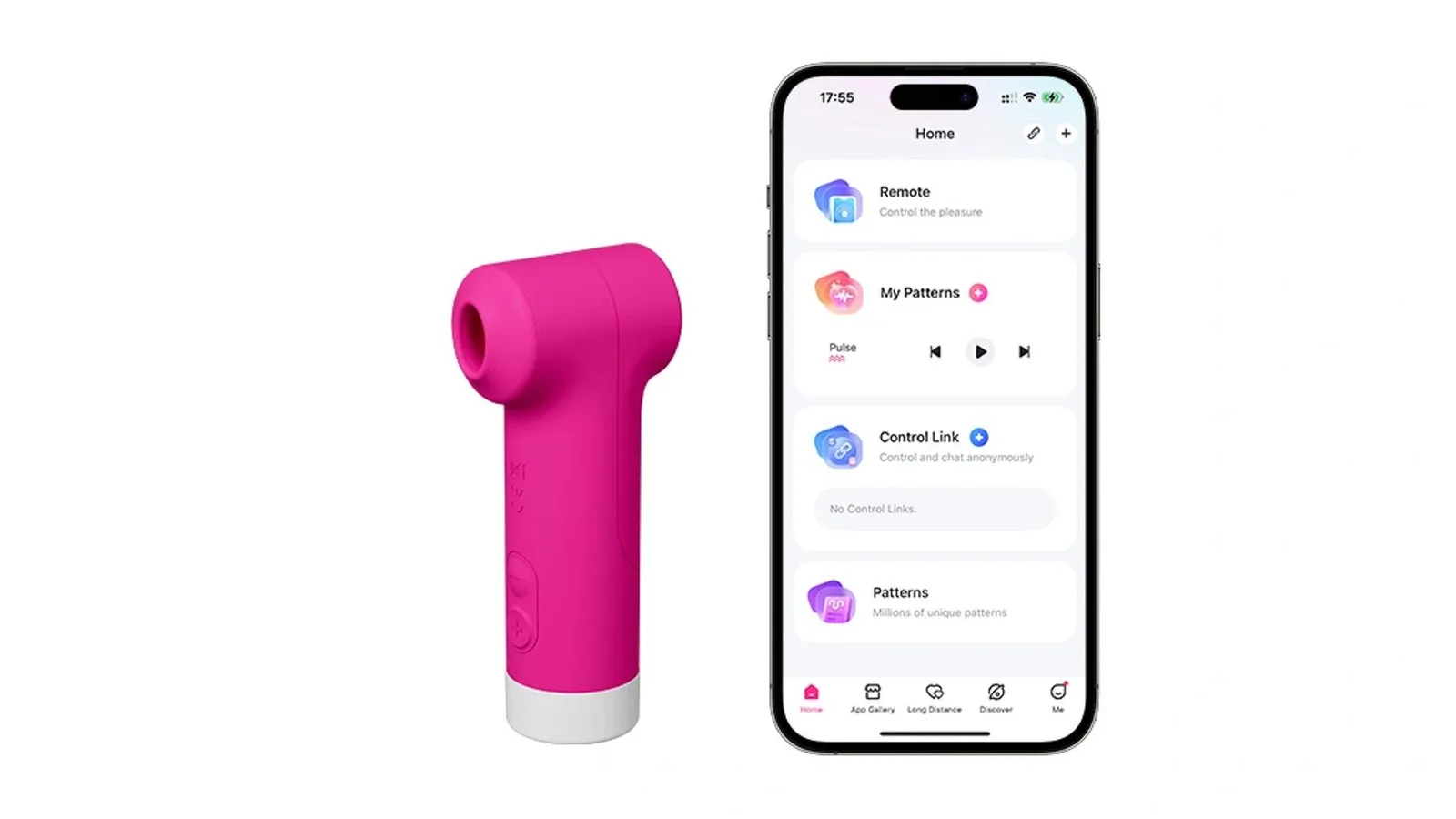 Lovense Fizz 2-in-1 External Clitoral Stimulator, Pink