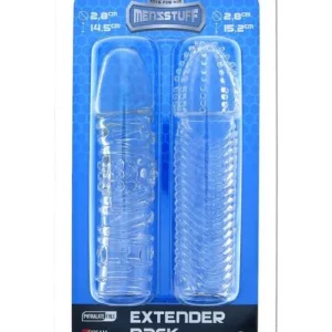 Dream Toys MENZSTUFF PENIS EXTENDER PACK CLEAR — Set of Elastic Extender Sleeves