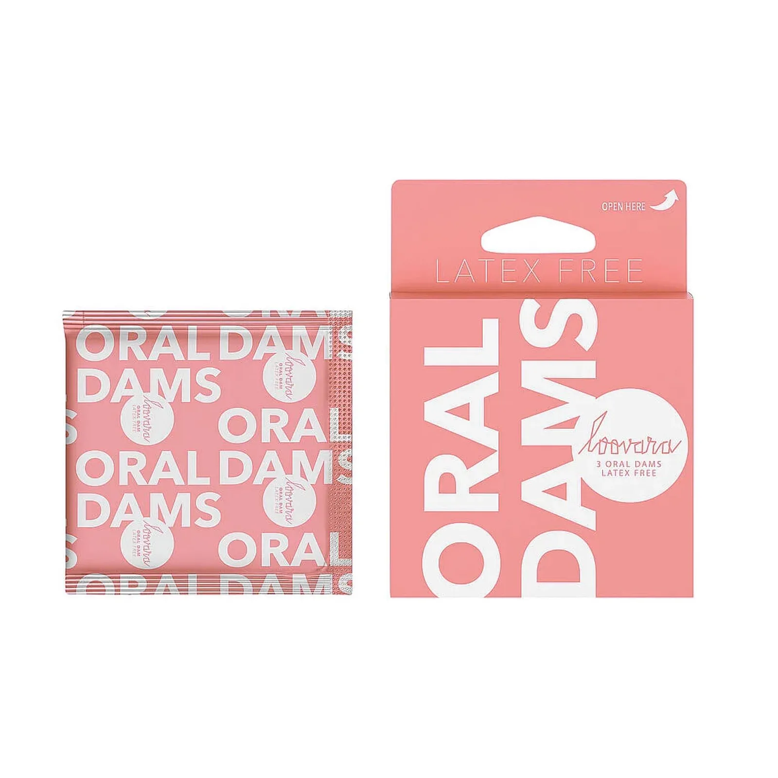 Loovara Oral Dams - Lateksowe chusteczki ochronne do seksu oralnego, 18 sztuk