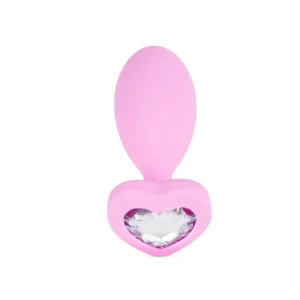 B - Series Lyla Silicone Anal Plug with Heart Crystal Base