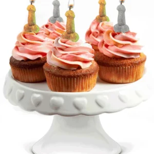 GLITTERATI Penis Candles Set of 5 – Gold & Silver Cake Toppers by Little Genie Productions