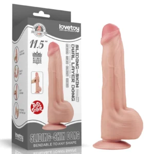 Lovetoy King Sized 11.5'' Dual Layer Realistic Dildo with Sliding Skin