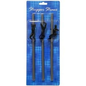 Stripper Straws Female Multi Silver Drinking Straws, 3-Pack