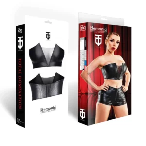 Demoniq TDHilda001 L Black Wetlook Top