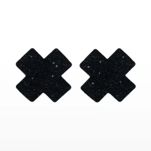 Taboom Nipple Play Nipple X Covers Black – Black X-Shaped Nipple Covers