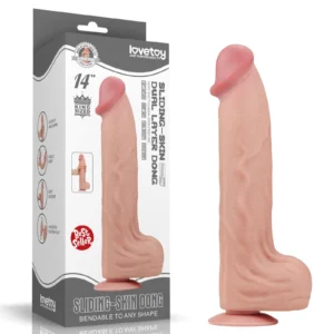 Lovetoy King Sized 14 Inch Sliding Skin Dual Layer Dong