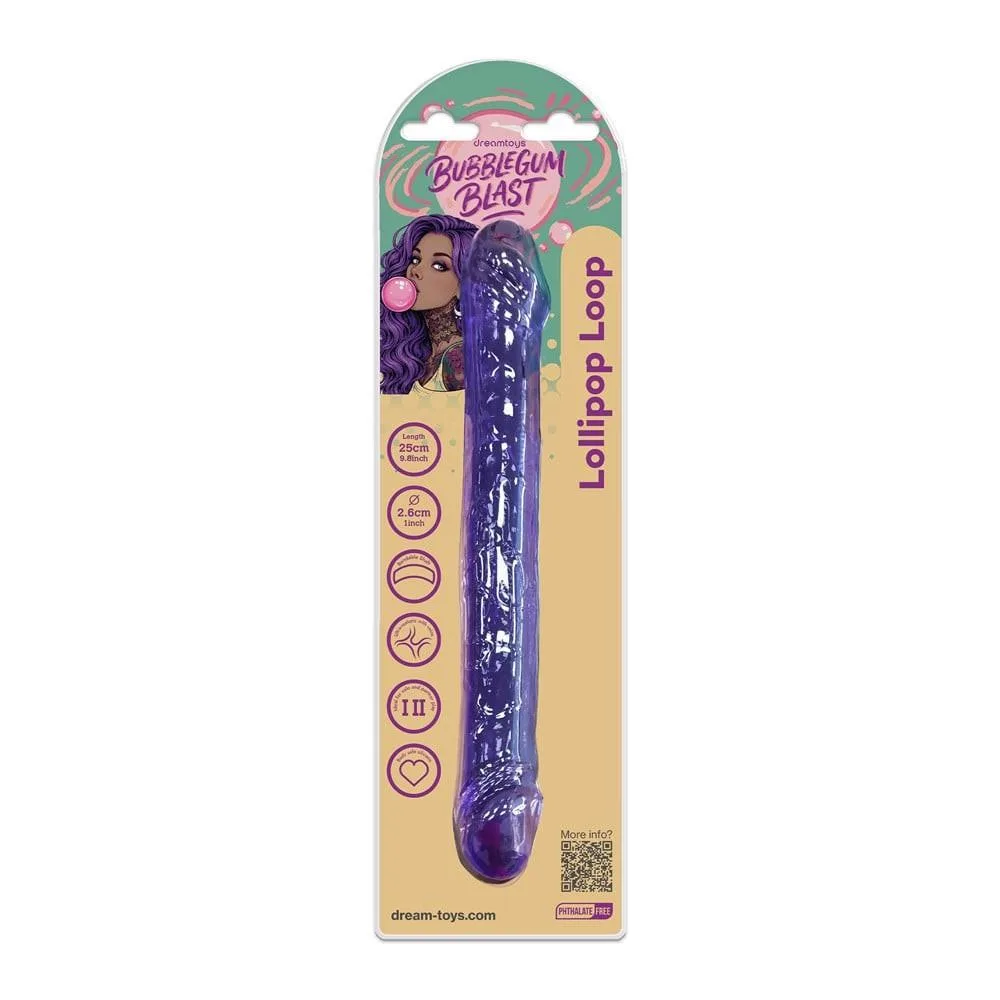 Dreamtoys Bubblegum Blast Lollipop Loop Double Dildo, Purple