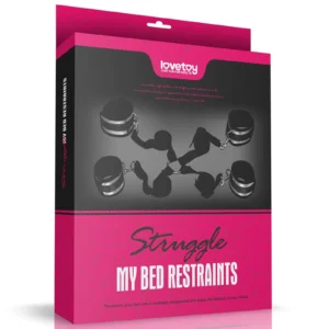 Lovetoy Struggle My Bed Restraints — miękki zestaw kajdanek z 4 mankietami