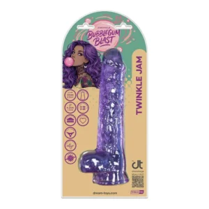 Dreamtoys Twinkle Jam Bubblegum Blast Purple Classic Jelly Dildo