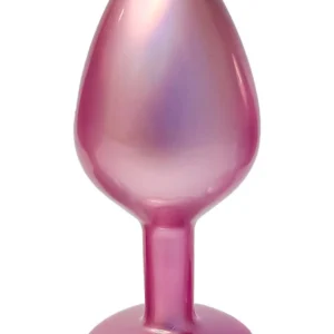 Dream Toys Gleaming Love Matte Pink Medium — Aluminum Anal Plug with Heart Accent