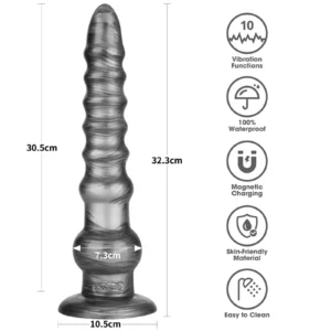 Lovetoy 12.5" King Sized Vibrax Slider Vibrating Anal Toy – 32.3 cm