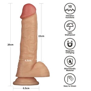 Lovetoy Vibrating Strap-On Set 8 Inches with Harness, L/XL/2XL
