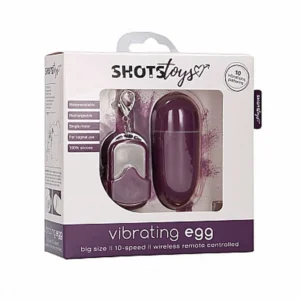 ShotsToys Big 10-Speed Remote Vibrating Egg in Purple