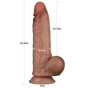 Lovetoy 8.5'' Sliding Skin Pro Series Dual Layer Silicone Dildo