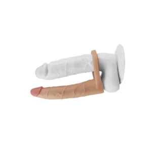 Lovetoy Silikonowy Dildo z Przyssawką i Jądrami 17.8 cm, TPE, fioletowy