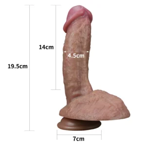 Lovetoy 7.5'' Nature Cock Dual-Layer Silicone Dildo with Suction Cup