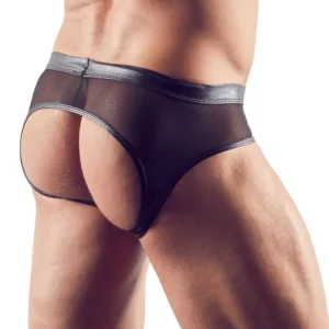 Svenjoyment Bottomless Briefs for Men Size M in Wetlook with Powernet