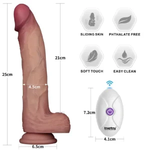 Lovetoy Vibrating Sliding Skin Pro II 10" Dual-Layer Silicone Dildo