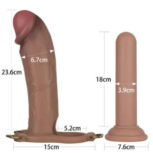 Lovetoy Ingen 10'' Enhanced Strap-On Set with Hollow Dildo XS/S/M Flesh