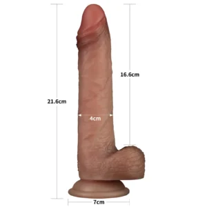 Lovetoy Sliding Skin Pro Dual Layer Silicone Dong 8.5"