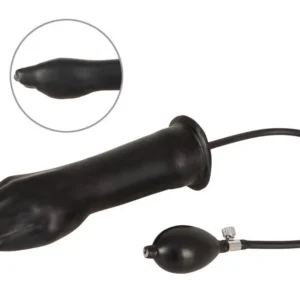 Late X Inflatable Black Latex Hand Dildo