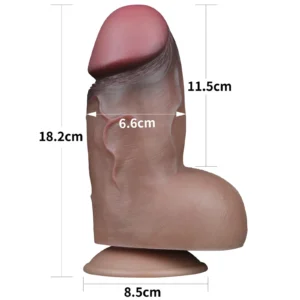 Lovetoy 7" Dual Layered Platinum Silicone Dildo with Suction Cup