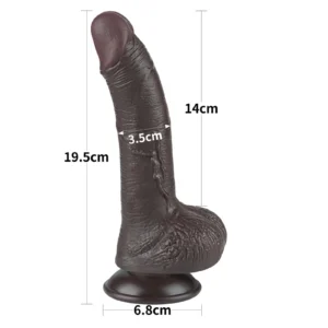 Lovetoy 7.5'' Sliding Skin Dual Layer Dong Black