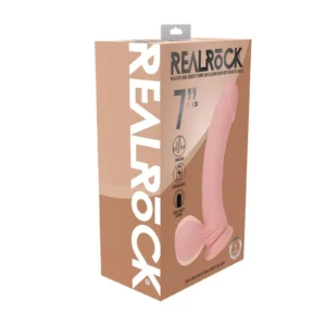 RealRock Dual Density Rechargeable Liquid Silicone Vibrator with Weighted Balls, 18 cm, Flesh